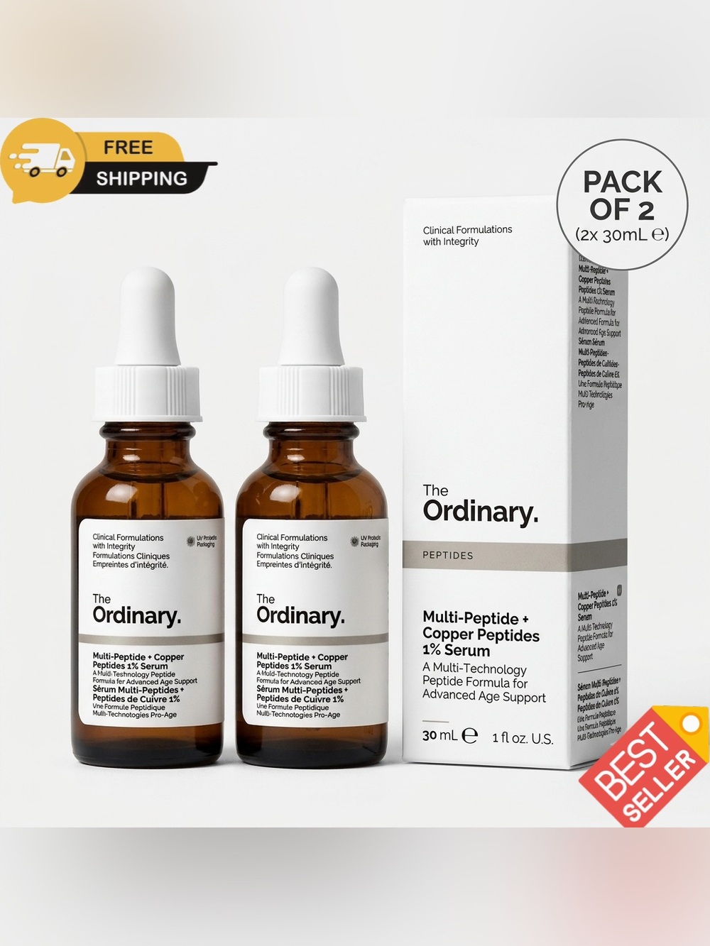 ‼️SALE‼️NEW 2 X Bottle NEW Buffet Multi+ Copper Peptides 1% Multi Peptide Serum